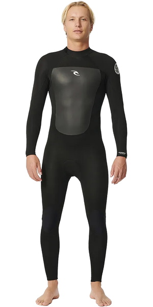 2026 Rip Curl Hombres Omega 3/2mm Back Zip Neopreno 15IMFS - Black